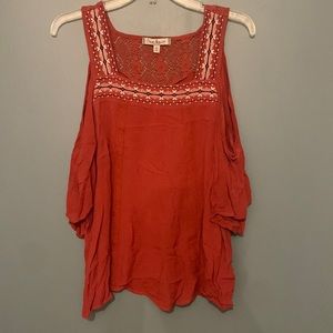 Burnt red shirt size large brand crave fame